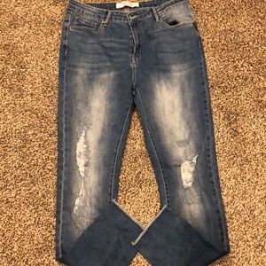 Pink Lily Raw Hem Jeans